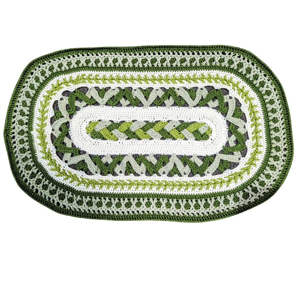 crossings floor rug crochet greens